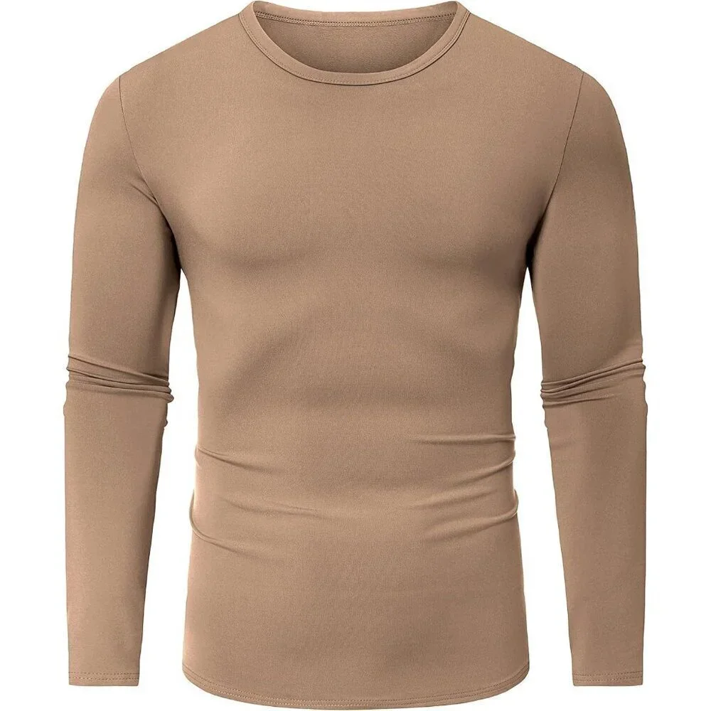Thermal Underwear for Men High Stretch Fleece Lined Long Sleeve Crewneck Thermal